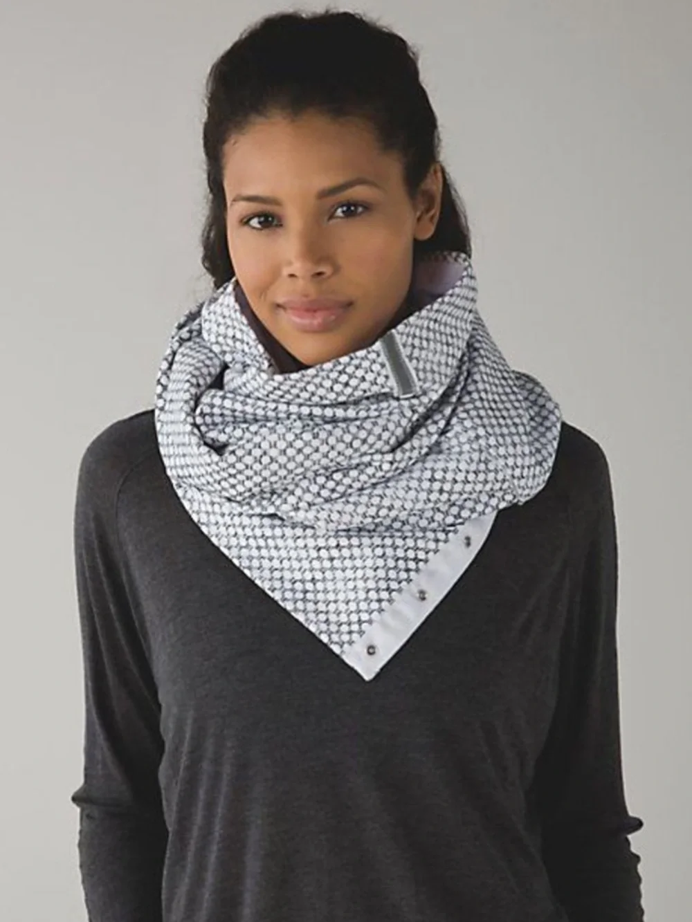 Lululemon Vinyasa Scarf  Dottie Eyelet White Black / White